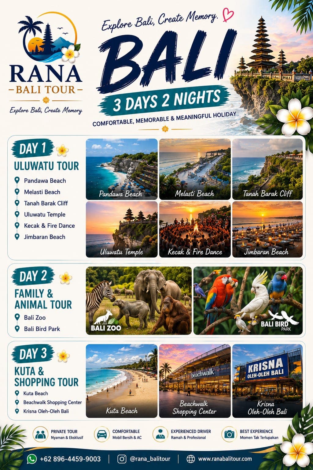 Paket Tour Bali 3 Hari 2 Malam: Family & Animal Safari